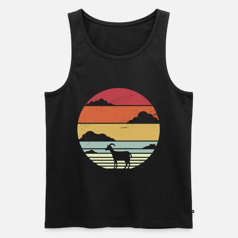 Ziege Retro - Männer Premium Bio Tank Top - Schwarz