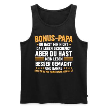 Bonus Papa Stiefvater Geschenk Pflegevater - Männer Premium Bio Tank Top - Schwarz - Vorne - Michal (187cm)