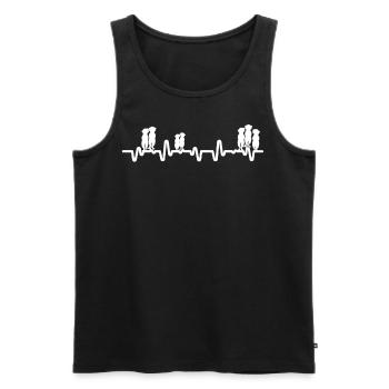 Herzschlag Erdmännchen - Männer Premium Bio Tank Top - Schwarz - Vorne - Michal (187cm)