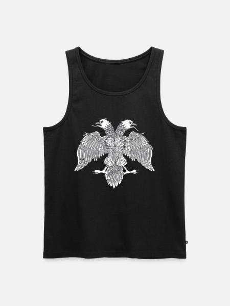 Albanese Albanese Albanese Adelaar Dubbele Adelaar - Mannen Premium Bio Tanktop - zwart