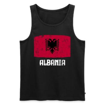 Albaner Albanien Albanischer Adler Doppeladler - Männer Premium Bio Tank Top - Schwarz - Vorne - Michal (187cm)