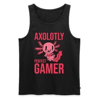 Axolotl Parfait joueur vidéo Axolotl Gaming Fish - Débardeur bio Premium Homme - noir - Devant - AI Model Male 178 light (178cm)