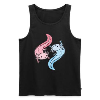 Axolotl Yin Yang Kawaii Mexikanisches Fischtier - Männer Premium Bio Tank Top - Schwarz - Vorne - Michal (187cm)