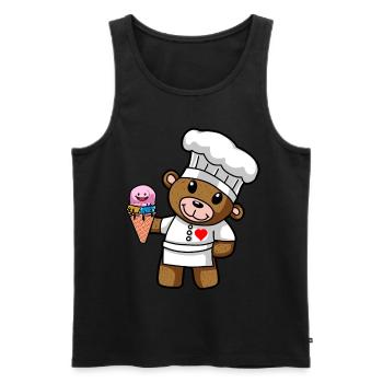 Teddy Cream Pastry Chef Candy Cream Shop Kid - Men's Premium Organic Tank Top - black - Front - Michal (187cm)