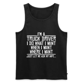 Truck driver - Men's Premium Organic Tank Top - black - Front - Michal (187cm)