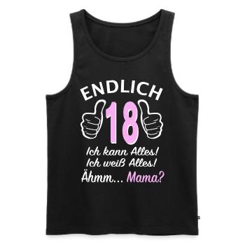 Endlich 18 Ich kann alles - 18. Geburtstag Mädchen - Männer Premium Bio Tank Top - Schwarz - Vorne - Michal (187cm)