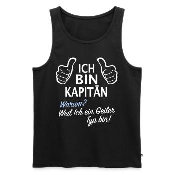 Motorboot Kapitän Segelboot Sport Boot Skipper - Männer Premium Bio Tank Top - Schwarz - Vorne - AI Model Male 178 light (178cm)