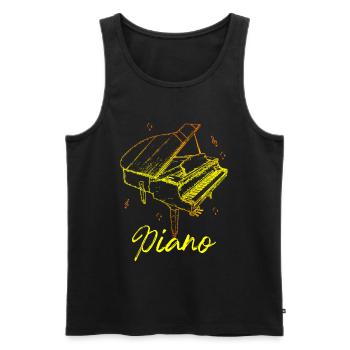 Piano - Débardeur bio Premium Homme - noir - Devant - Michal (187cm)