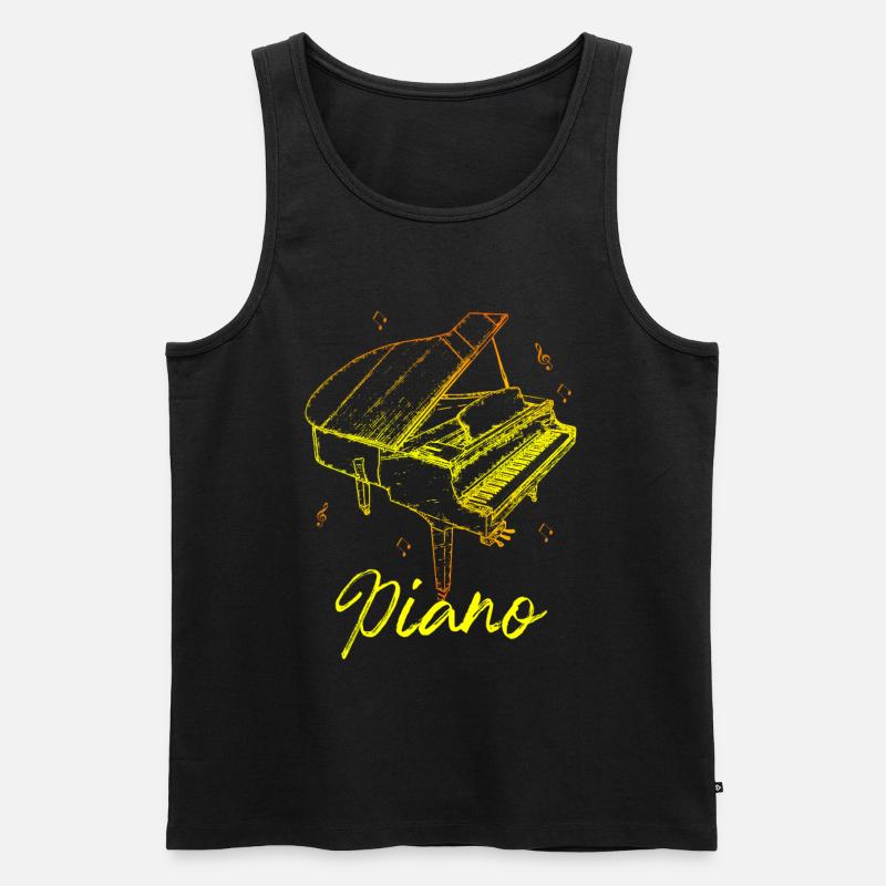 Klavier - Männer Premium Bio Tank Top - Schwarz