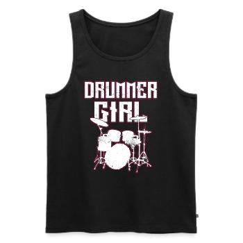 drummer girl tenue de batterie pour percussion - Débardeur bio Premium Homme - noir - Devant - Michal (187cm)