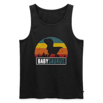 BébéSaurus enfant T-Rex dinosaure Retro Bébé - Débardeur bio Premium Homme - noir - Devant - Michal (187cm)
