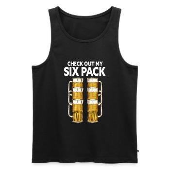 Beer version. Check - Out My Six Pack. - Débardeur bio Premium Homme - noir - Devant - Michal (187cm)