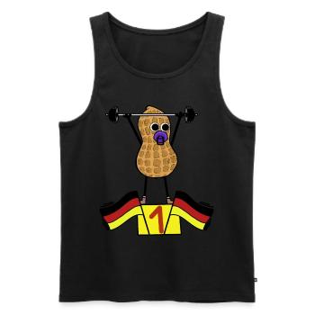 Peanut Baby Athlete Weights Training German - Men's Premium Organic Tank Top - black - Front - AI Model Male 178 light (178cm)