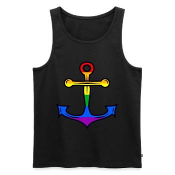 Ancre LGBT Gay Pride - Débardeur bio Premium Homme - noir - Devant - Michal (187cm)