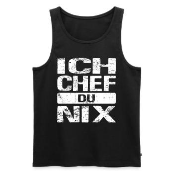 Ich Chef du nix Arbeiter Chef Sprüche Unternehmer - Männer Premium Bio Tank Top - Schwarz - Vorne - Michal (187cm)