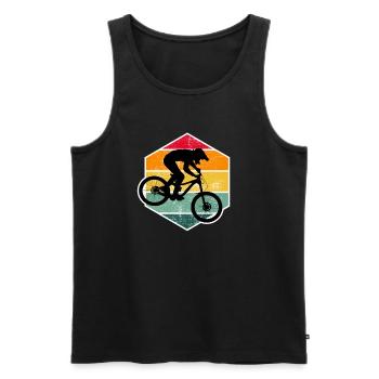 Mountain Bike Downhill Bike Park MTB Mountainbike - Men's Premium Organic Tank Top - black - Front - Michal (187cm)
