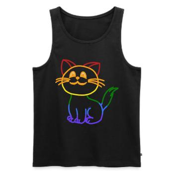 Katze LGBT Gay Pride gay Toleranz Anders - Männer Premium Bio Tank Top - Schwarz - Vorne - Michal (187cm)