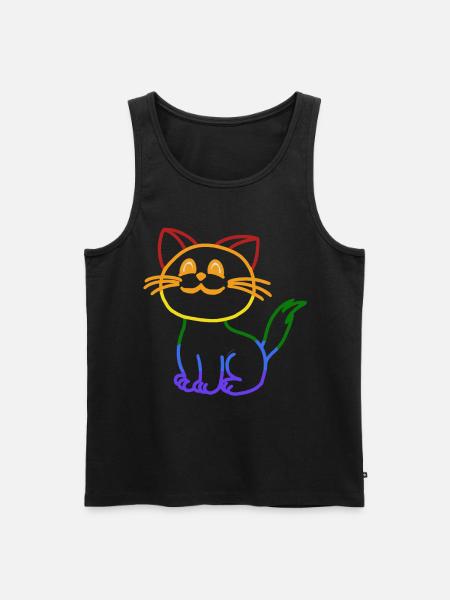 Kissa LGBT Gay Pride Gay -suvaitsevaisuus erilainen - Miesten premium luomu-tanktoppi - musta