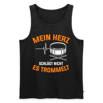 Trommel Trommler Trommeln Musikverein - Männer Premium Bio Tank Top - Schwarz - Vorne - Michal (187cm)