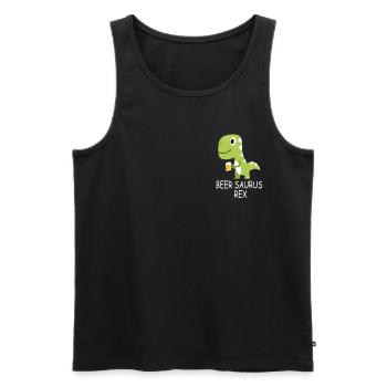 Beersaurus Rex Beer Dinosaur Carnival Costume - Men's Premium Organic Tank Top - black - Front - AI Model Male 178 light (178cm)