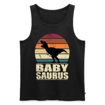 BébéSaure dinosaure Bébé Dino naissance Progéniture - Débardeur bio Premium Homme - noir - Devant - Michal (187cm)