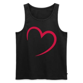 heart - love - Coeur - Débardeur bio Premium Homme - noir - Devant - Michal (187cm)