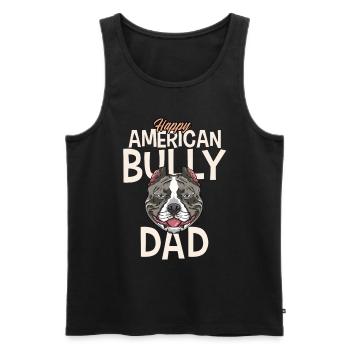 Happy American-Bully Dad - Männer Premium Bio Tank Top - Schwarz - Vorne - Michal (187cm)