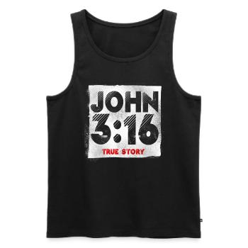 Christlicher Bibelvers Religion - Männer Premium Bio Tank Top - Schwarz - Vorne - Michal (187cm)