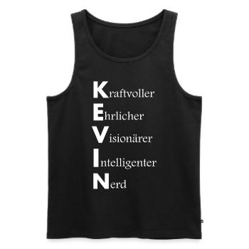 Name Kevin lustige Beschreibung - Männer Premium Bio Tank Top - Schwarz - Vorne - Michal (187cm)
