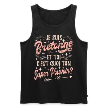 Je Suis Bretonne Humour - Débardeur bio Premium Homme - noir - Devant - Michal (187cm)