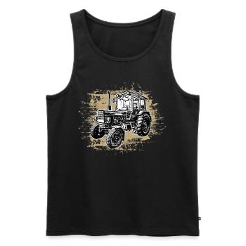 Tracteur ,Tracteur Steyr Austria/Agriculteur / Dorfkind - Débardeur bio Premium Homme - noir - Devant - AI Model Male 178 light (178cm)