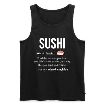 Sushi - Débardeur bio Premium Homme - noir - Devant - AI Model Male 178 light (178cm)