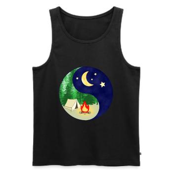 Forest Hiking Tents Yin Yang - Men's Premium Organic Tank Top - black - Front - Michal (187cm)