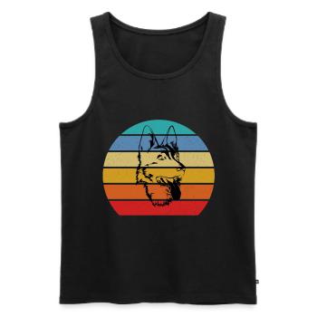 Deutscher Schäferhund - Männer Premium Bio Tank Top - Schwarz - Vorne - AI Model Male 178 light (178cm)