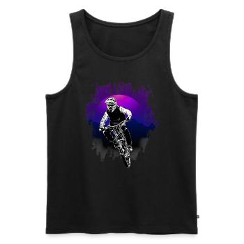 Mountain Biker / MTB Downhill Fahrrad geschenk - Männer Premium Bio Tank Top - Schwarz - Vorne - AI Model Male 178 light (178cm)