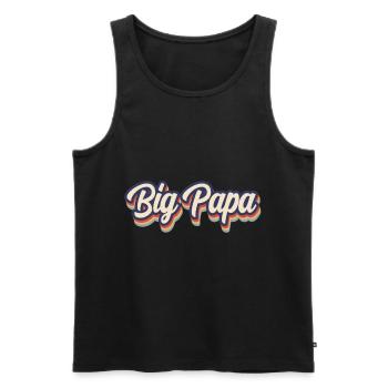 Big Papa Vintage Colors - Débardeur bio Premium Homme - noir - Devant - Michal (187cm)