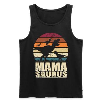Mamasaurus Rex Dinosaurier Mutter Dino Drillinge - Männer Premium Bio Tank Top - Schwarz - Vorne - Michal (187cm)