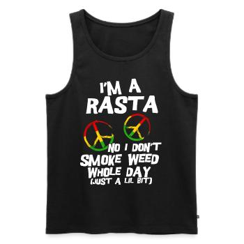 Rastafari Gift Judah Marley Rasta Reggae Jah - Men's Premium Organic Tank Top - black - Front - AI Model Male 178 light (178cm)