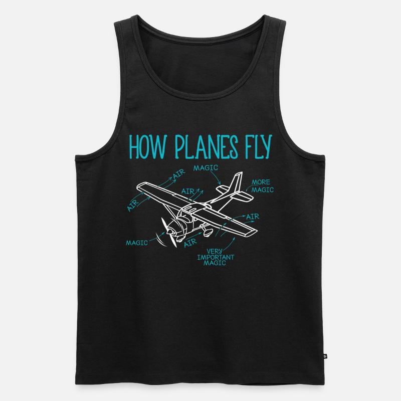 How Planes Fly Aircraft Pilot Co-pilot Aviator Air - Männer Premium Bio Tank Top - Schwarz