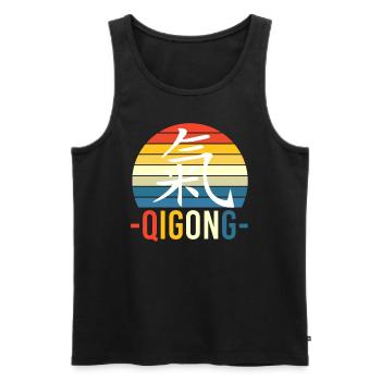 Meditation Buddha Qigong - Chigong - Männer Premium Bio Tank Top - Schwarz - Vorne - AI Model Male 178 light (178cm)