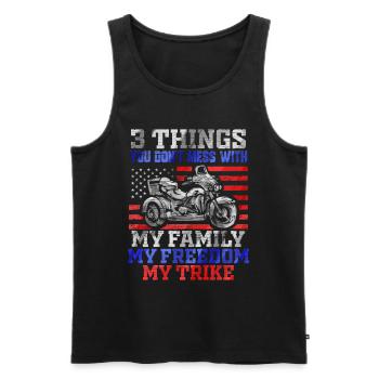 3 Choses que vous ne messes avec Freedom Family Trike - Débardeur bio Premium Homme - noir - Devant - Michal (187cm)