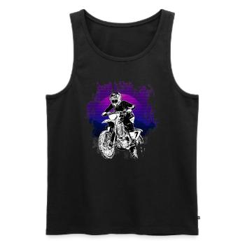 Motocross Design Enduro / Geschenkidee / MX Retro - Männer Premium Bio Tank Top - Schwarz - Vorne - Michal (187cm)