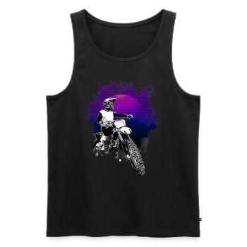Motocross Design Enduro / Geschenkidee / MX Retro - Männer Premium Bio Tank Top - Schwarz - Vorne - Michal (187cm)