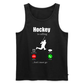 Icehockey Puck Geschenk Eishockey Hockey Floorball - Männer Premium Bio Tank Top - Schwarz - Vorne - AI Model Male 178 light (178cm)