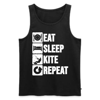 Eat Sleep Kite Repeat kite amusante kitesurf - Débardeur bio Premium Homme - noir - Devant - Michal (187cm)