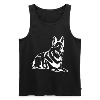 Schäferhund Silhouette Wachhund Diensthund - Männer Premium Bio Tank Top - Schwarz - Vorne - AI Model Male 178 light (178cm)