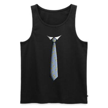 Tie with ducks - Men's Premium Organic Tank Top - black - Front - AI Model Male 178 light (178cm)