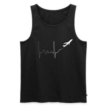 Heartbeat aircraft - Men's Premium Organic Tank Top - black - Front - Michal (187cm)