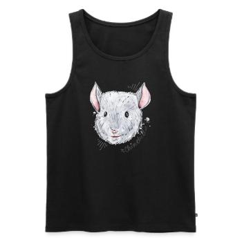 Retro Chinchilla Besitzer & Chinchilla Flüsterer - Männer Premium Bio Tank Top - Schwarz - Vorne - AI Model Male 178 light (178cm)