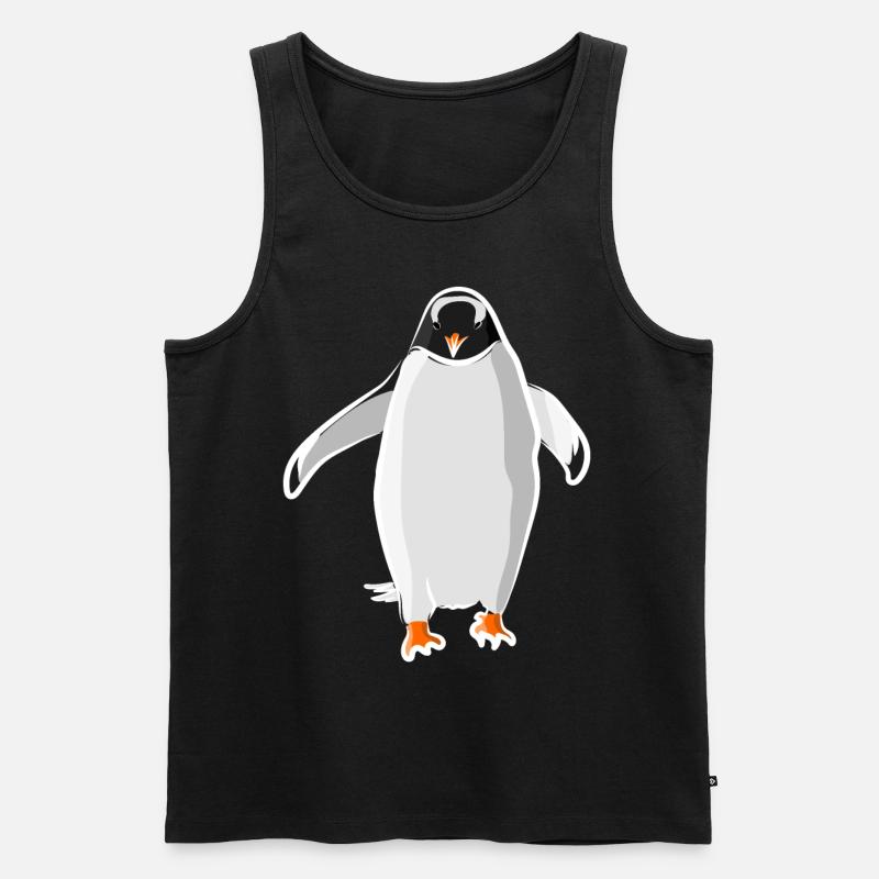Pinguin - Männer Premium Bio Tank Top - Schwarz